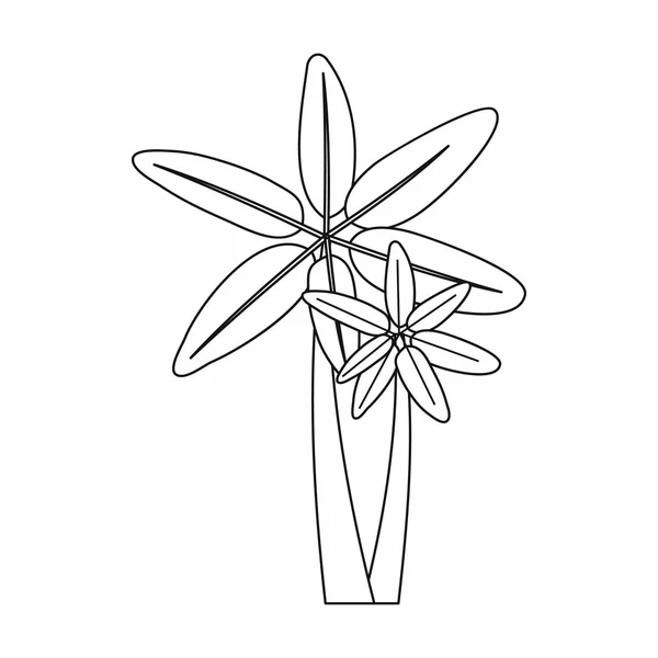 Icône deux palmiers, style contour — Image vectorielle
