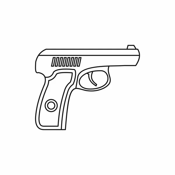 Icona della pistola, stile contorno — Vettoriale Stock