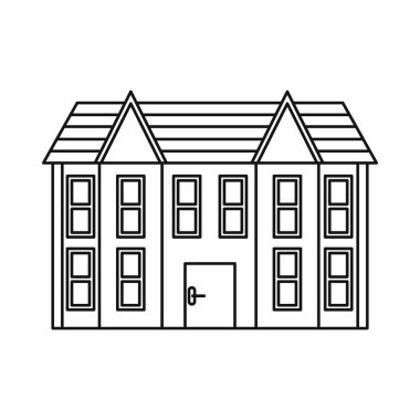 Büyük iki katlı ev simgesini, anahat stili