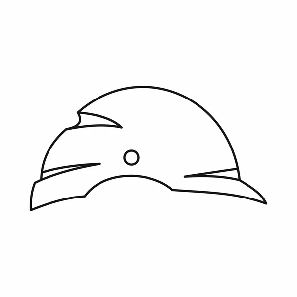 Construction helmet icon, outline style — Stock Vector