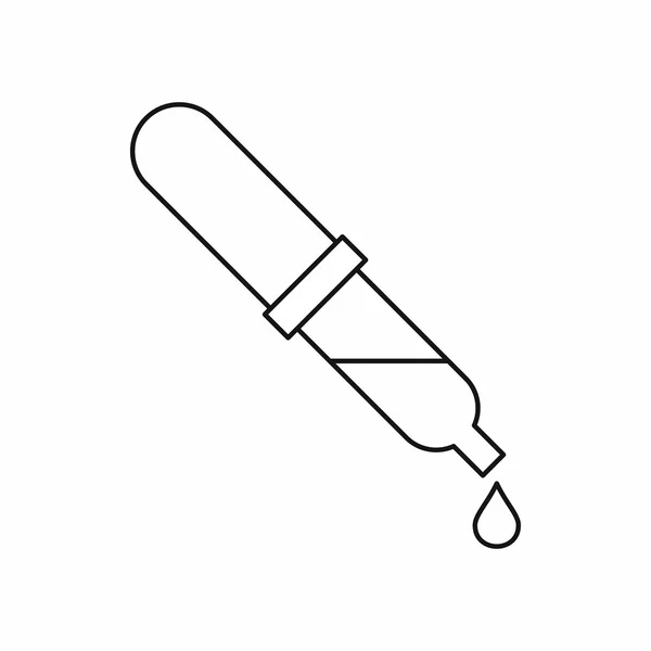 Icono de pipeta, estilo de esquema — Vector de stock