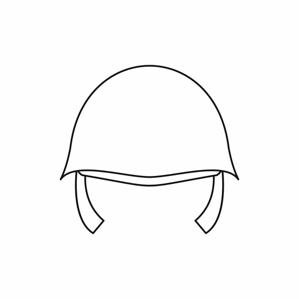 Значок военного шлема, стиль контура — стоковый вектор