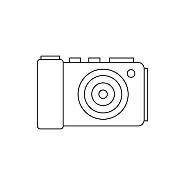 Icona della fotocamera fotografica, stile contorno — Vettoriale Stock