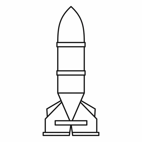 Иконка ракеты, стиль контура — стоковый вектор