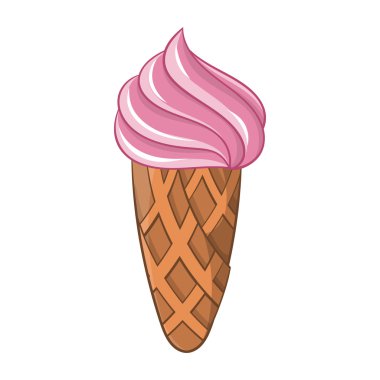Dondurma waffle simgesi, karikatür tarzı
