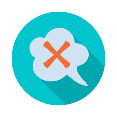 Bulut simgesinde, düz stil çapraz