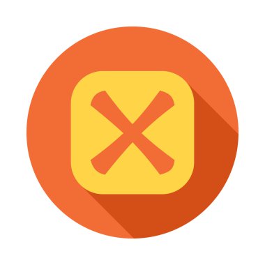 Kare simgesi, düz stil çapraz