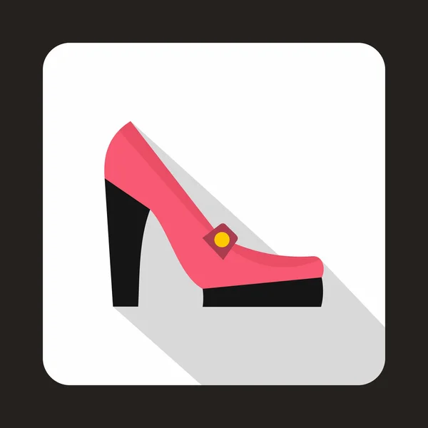 Roze schoenen pictogram, vlakke stijl — Stockvector