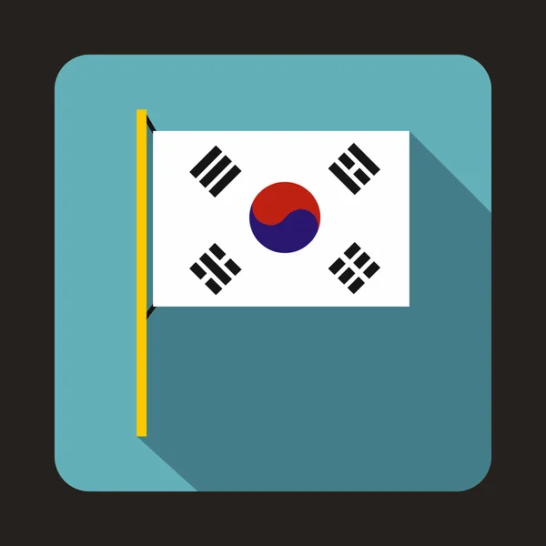 Bandera de Corea del Sur icono, de estilo plano — Archivo Imágenes Vectoriales