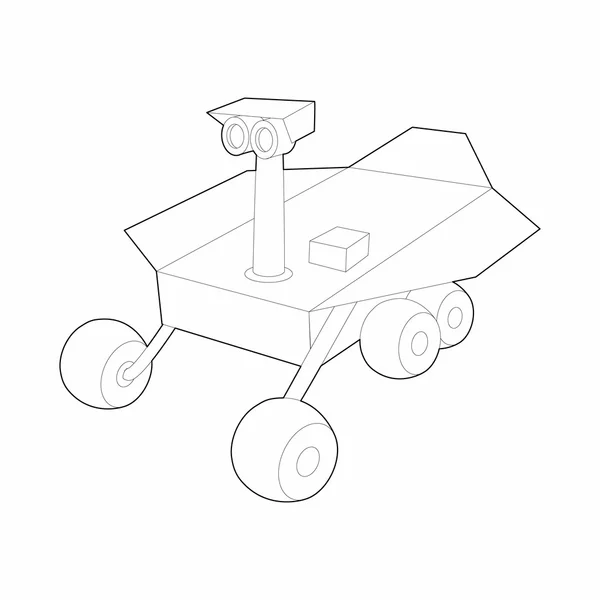 Mars exploration rover icône, style contour — Image vectorielle