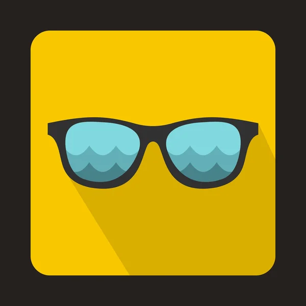 Gafas de sol para icono de surf, de estilo plano — Vector de stock