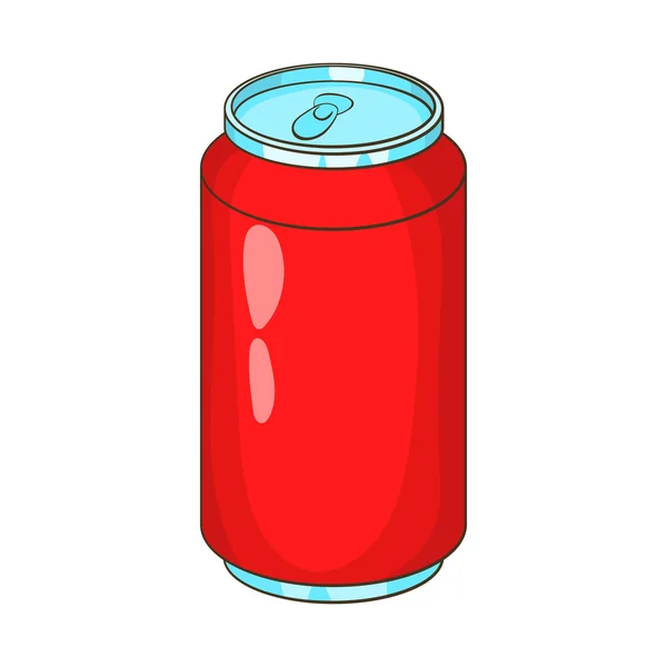 Ícone de banco de bebidas de alumínio, estilo cartoon — Vetor de Stock