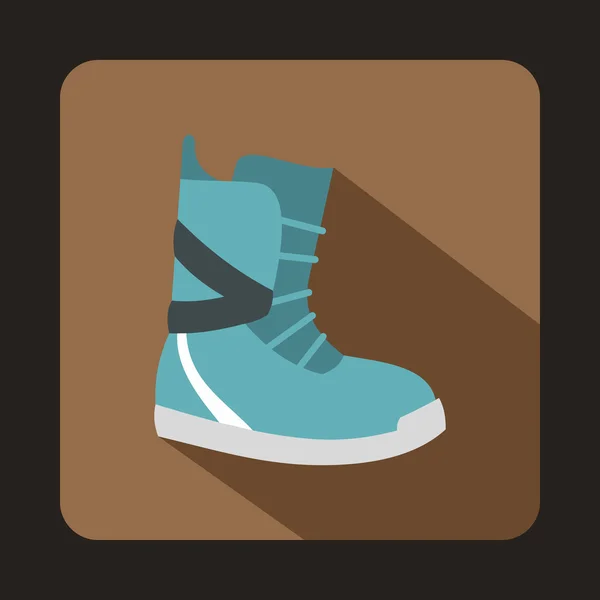 Зимовий сніговий значок черевика, плоский стиль — стоковий вектор