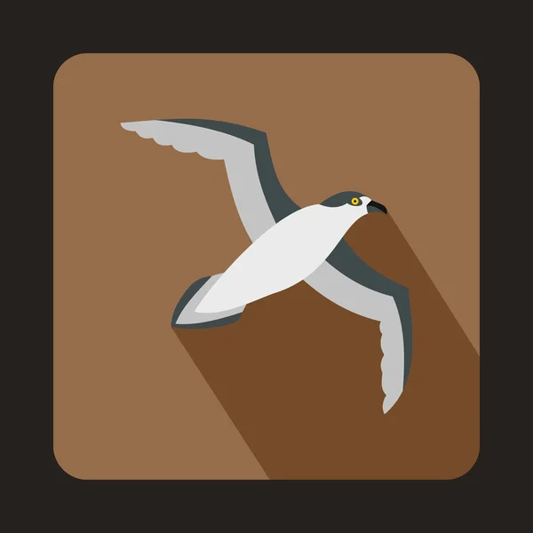 Seagull pictogram, vlakke stijl — Stockvector