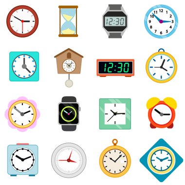 İzometrik 3d tarzda saat Icons set