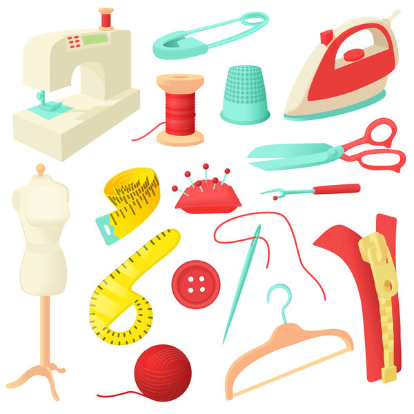 Набор иконок, стиль мультфильма
