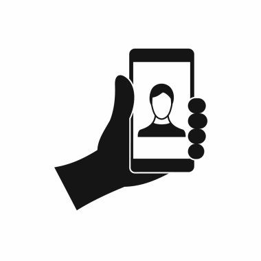 El smartphone fotoğraf simge ile tutarak