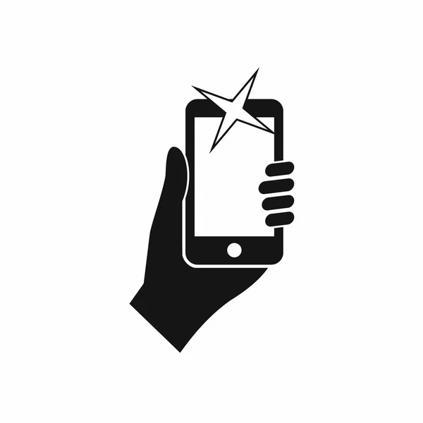 Hand gefotografeerd op het pictogram van de mobiele telefoon — Stockvector