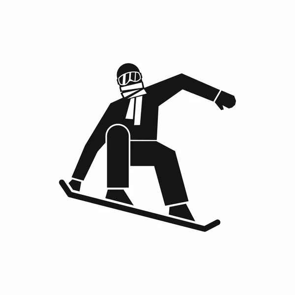 Значок сноубордиста, простой стиль — стоковый вектор