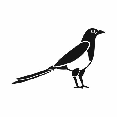Kuş magpie simgesi, basit tarzı