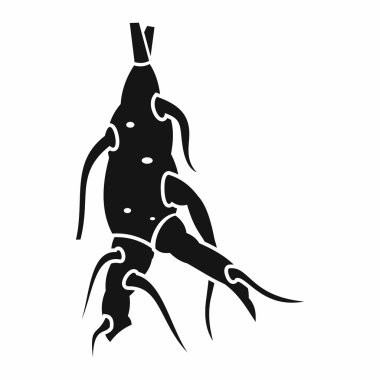 Ginseng panax kök simgesi, basit tarzı