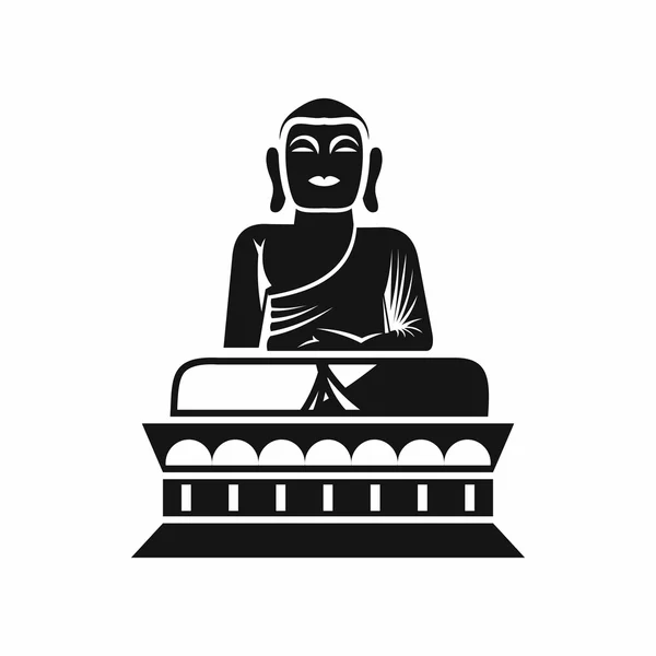 Buddha-Statue Ikone, einfacher Stil — Stockvektor