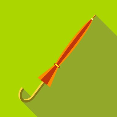 Kırmızı şemsiye simgesi, düz stil kapalı