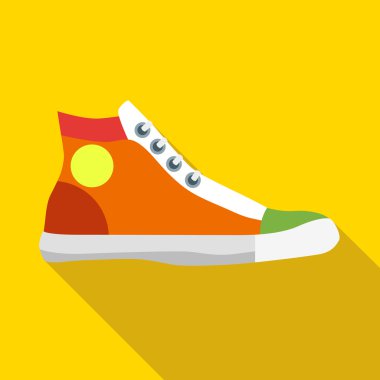 Düz stil spor ayakkabı simgesini