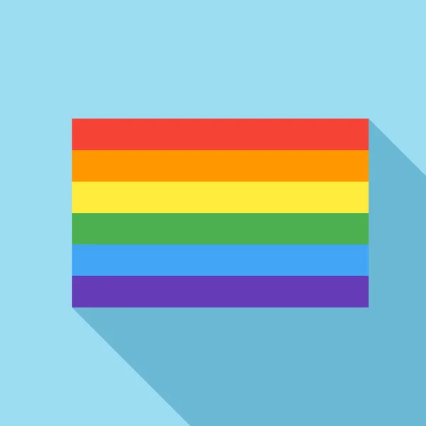 Rainbow flag icon in flat style — Stock Vector