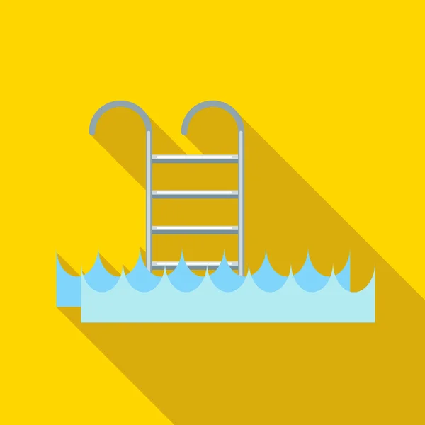 Schwimmbad-Ikone im flachen Stil — Stockvektor