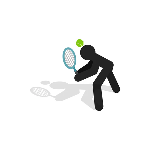 Pictogram voor tennis returner, isometrische 3D-stijl — Stockvector