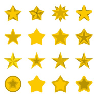 Yıldız Icons set, düz ctyle