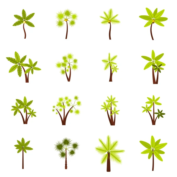 Conjunto de iconos de árbol, estilo plano — Vector de stock