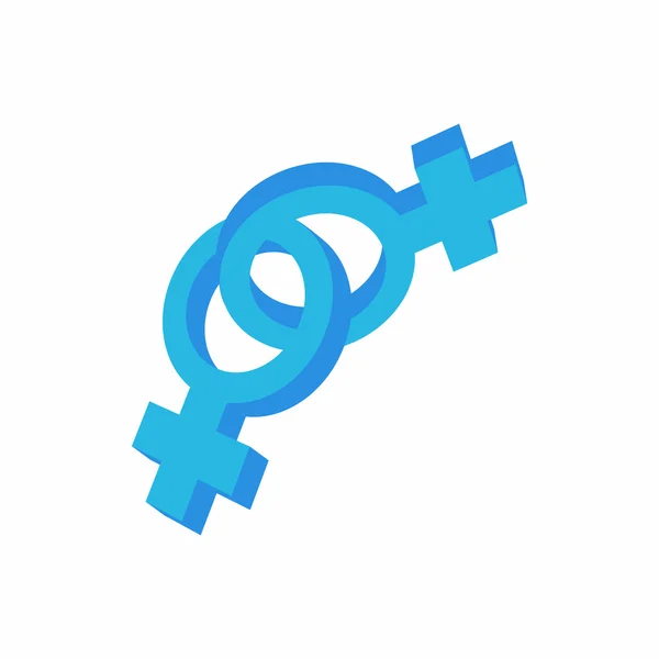 Lesbisk kärlek tecken ikon, tecknad stil — Stock vektor