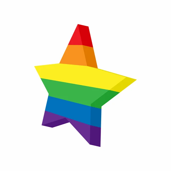 Звезда в цвете ЛГБТ, в стиле мультфильма — стоковый вектор