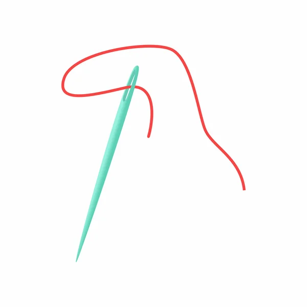 Icono de aguja e hilo, estilo de dibujos animados — Vector de stock