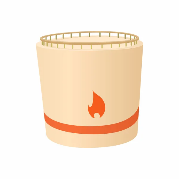 Cisterna cilíndrica icono inflamable, estilo de dibujos animados — Vector de stock
