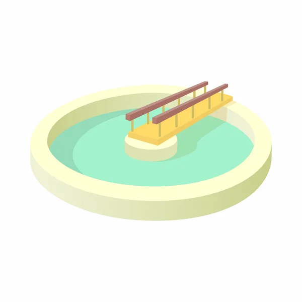 Icône de piscine ronde, style dessin animé — Image vectorielle