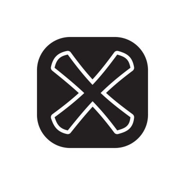 Kare simgesi, basit tarzı çapraz