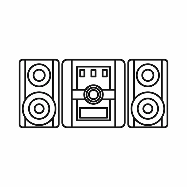 Sistema de áudio, ícone do centro da música, estilo esboço —  Vetores de Stock