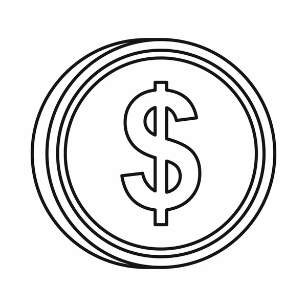 Uns Dollar Symbol Symbol, Umriss-Stil — Stockvektor