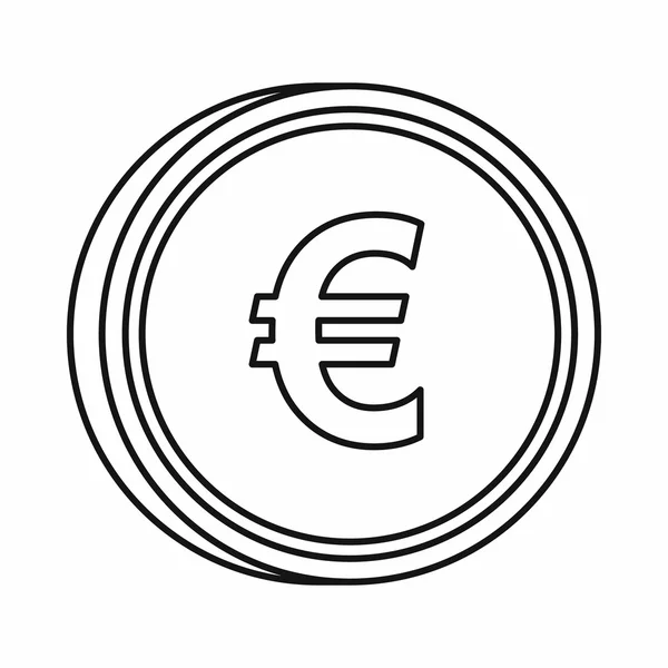 Icône signe Euro, style contour — Image vectorielle