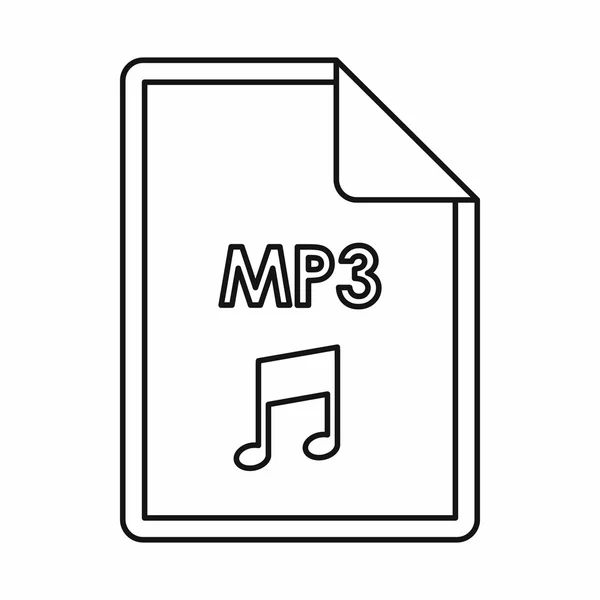 Піктограма розширення звукового файла MP3, стиль контуру — стоковий вектор