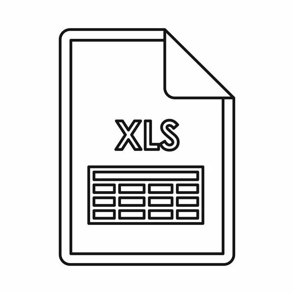 Xls ファイル拡張子アイコン、アウトラインのスタイル — ストックベクタ