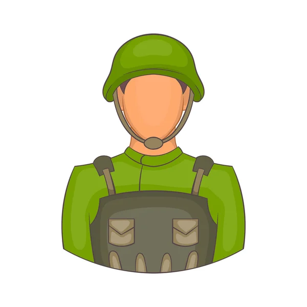 Soldier icon in cartoon style — Stock Vector