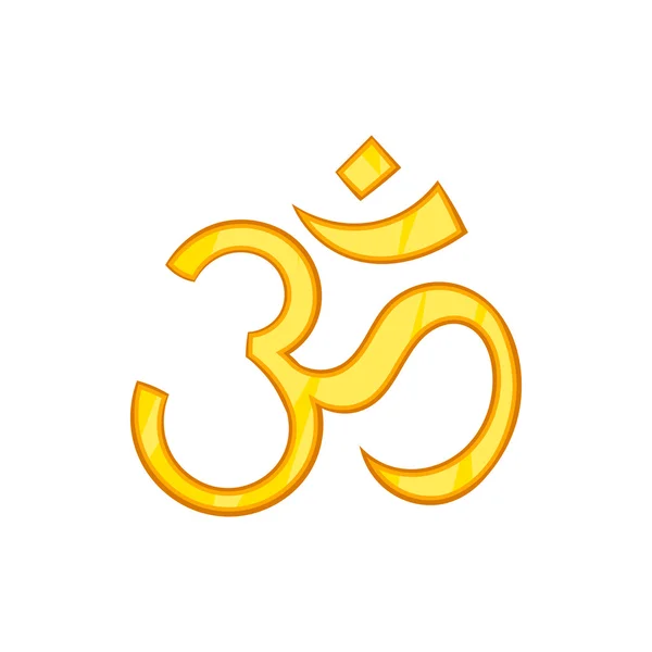 Icono de símbolo de om hindú, estilo de dibujos animados — Vector de stock