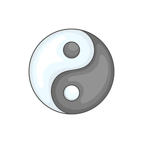 Ying yang icono en estilo de dibujos animados — Vector de stock