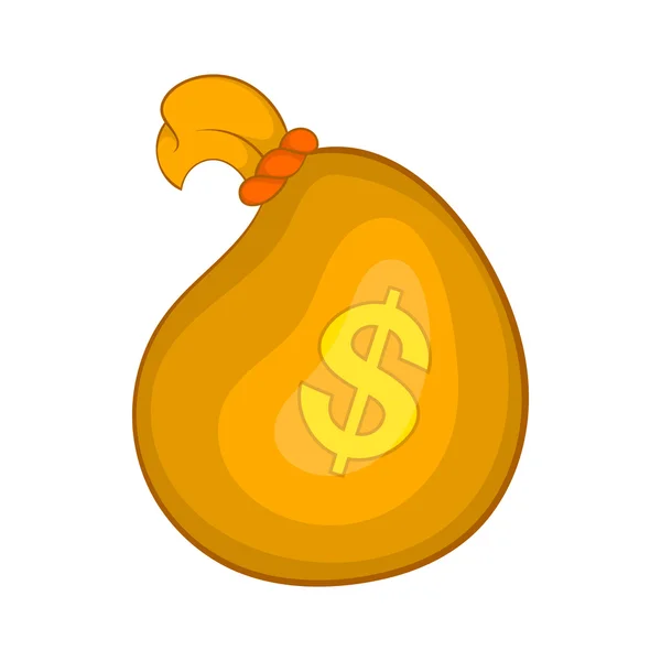 Значок мешка с деньгами в стиле мультфильма — стоковый вектор