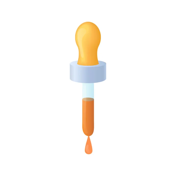 Pipette icon in cartoon style — Stock Vector