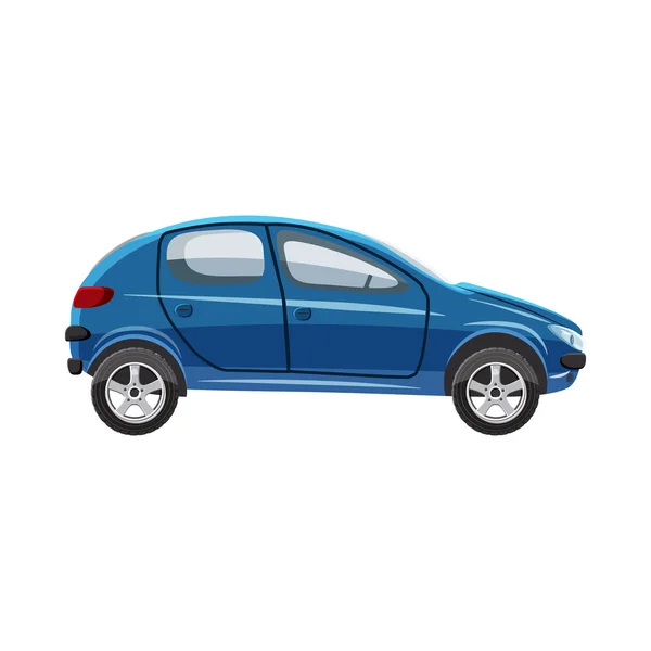 Ícone de carro hatchback azul, estilo cartoon — Vetor de Stock